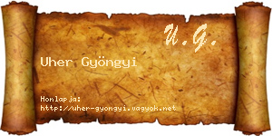Uher Gyöngyi névjegykártya